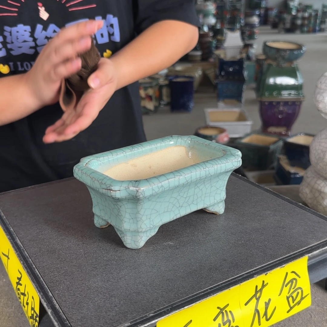 。一风堂石湾花盆 瑕疵 内长14