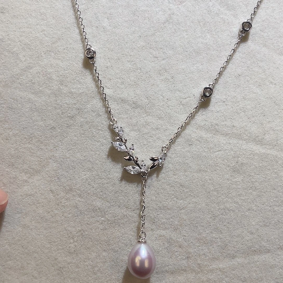 颈饰银S925镶嵌淡水珍珠