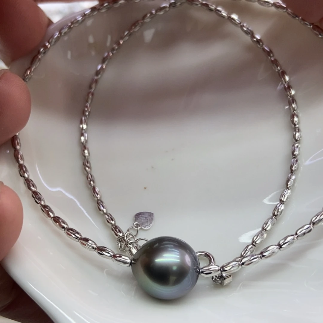 海水珍珠项链银S925镶嵌
