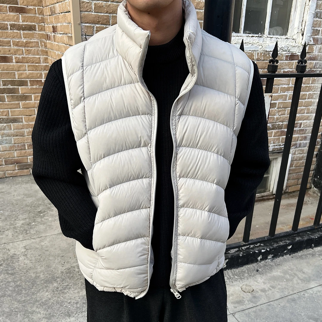 OXFREAK「绗缝切割 轻量化」90白鸭绒排骨羽绒马甲男冬季保暖背心