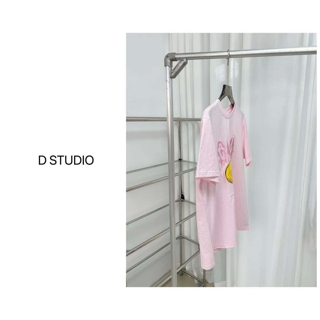 D STUDIO 粉色水果印花T恤 D2432