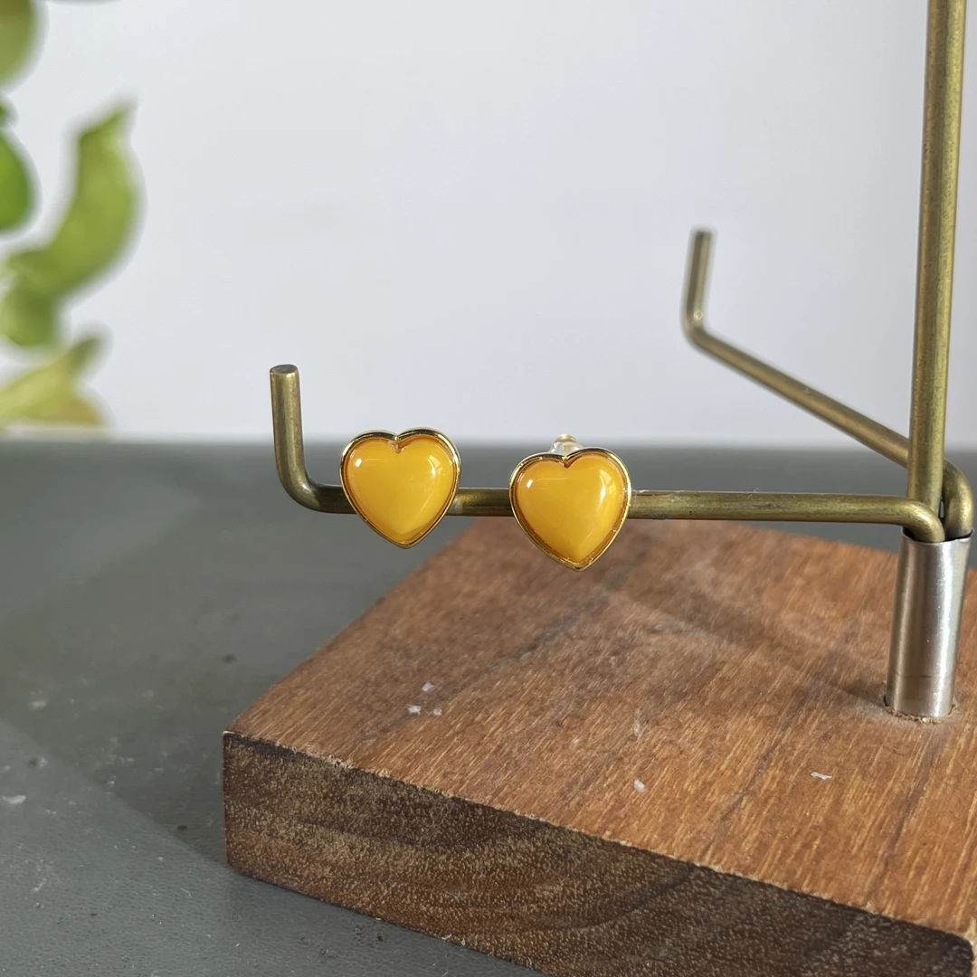 JCB27-02 蜜蜡-S925银耳饰