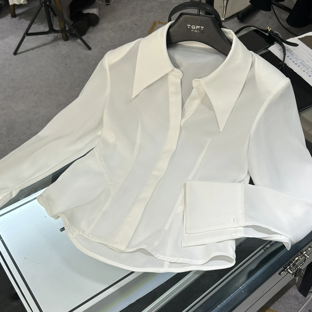 TG高定春夏气质女人味性感收腰显瘦抗皱衬衫-179
