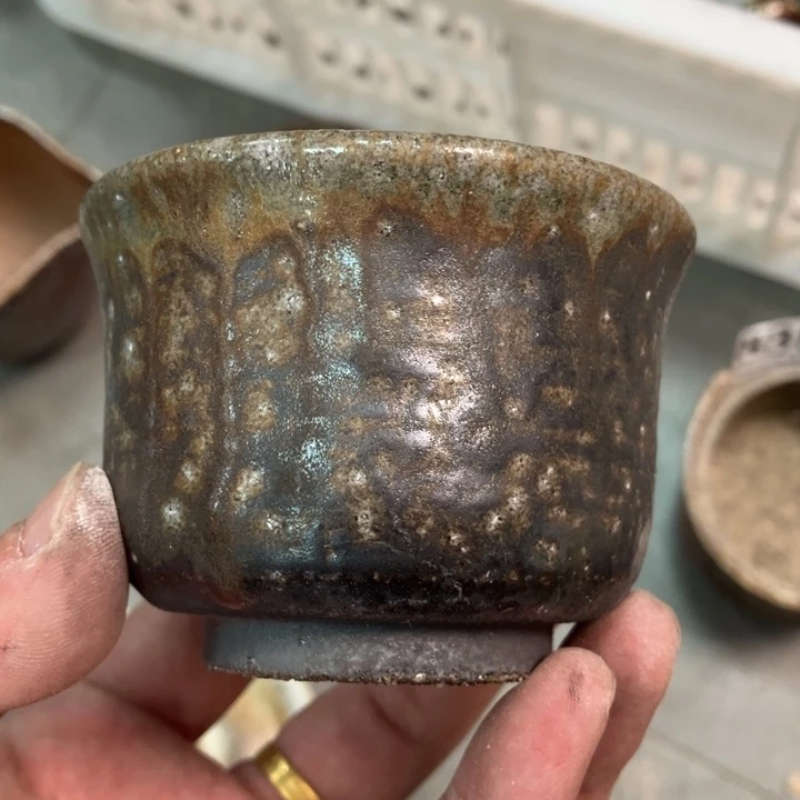 柴烧杯子与宝瓶大放漏