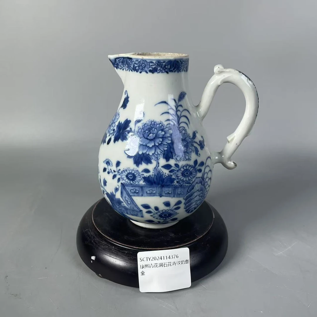 SCTY2024114376康熙青花洞石花卉纹奶壶/树德堂文物商店