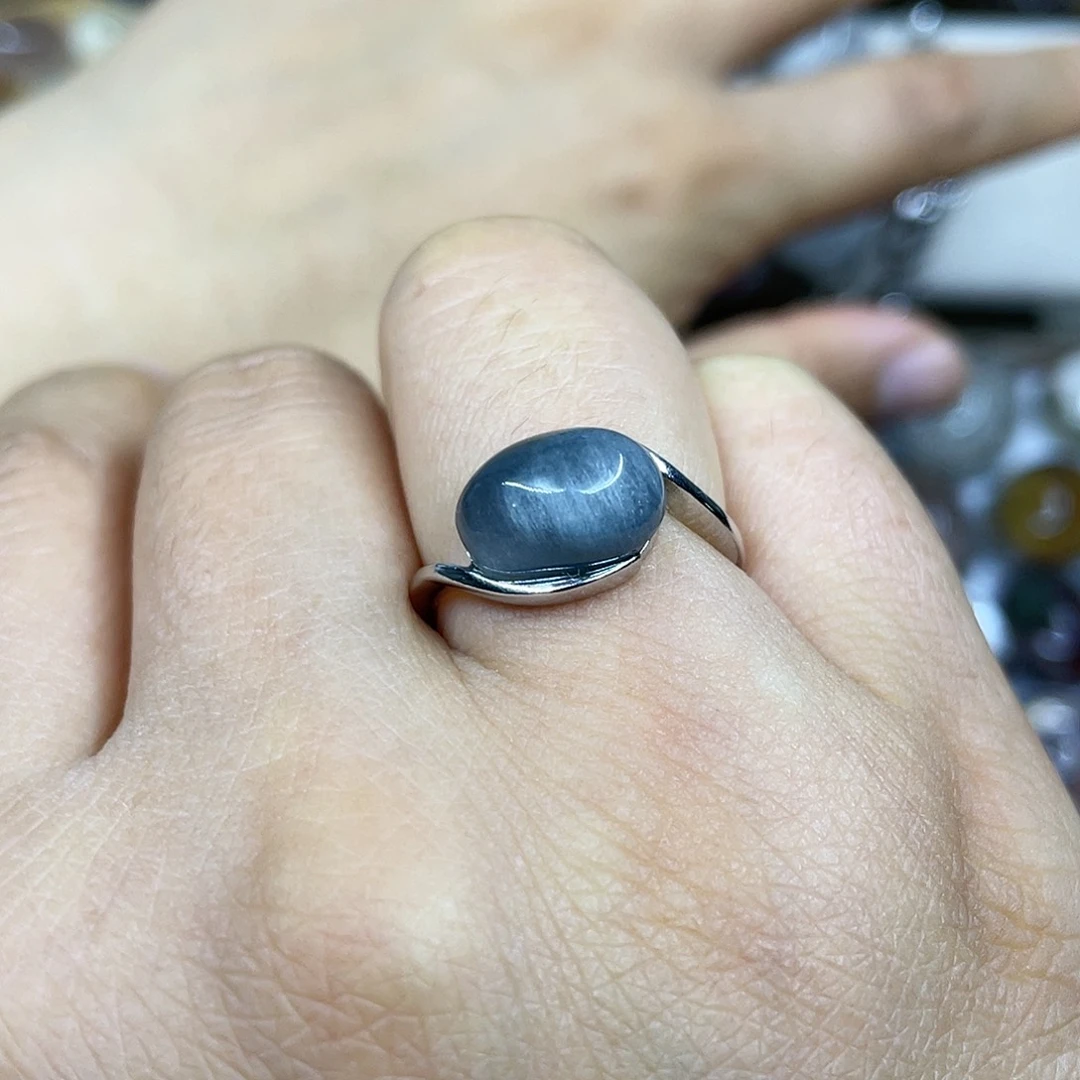 【闪购商品】银S925镶嵌珠宝半成品水晶戒指