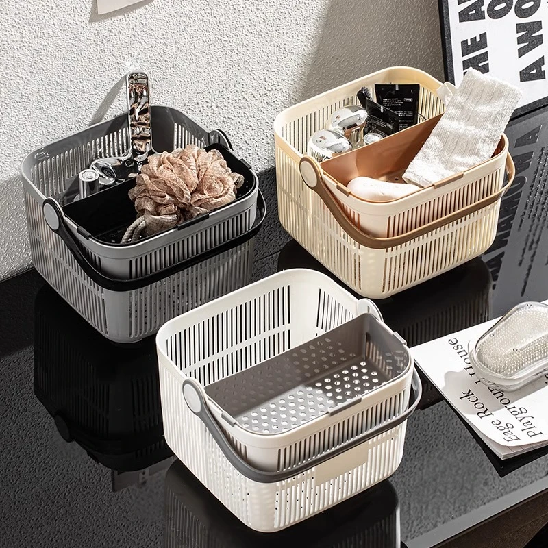 手提洗澡篮洗漱用品沐浴洗漱筐干湿分离宿舍收纳篮沐浴筐洗浴篮女