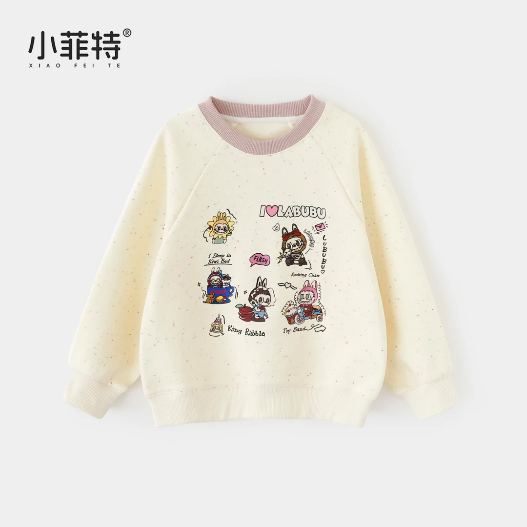 小菲特童装圆领卫衣女童秋季新款儿童洋气卡通休闲上衣YNYQ52329
