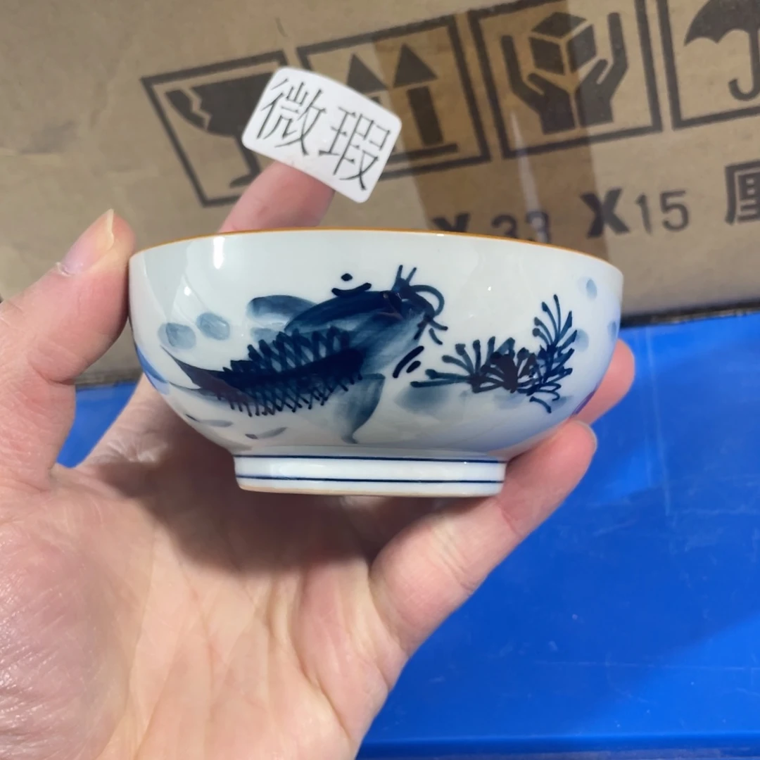 釉下手绘茶具微瑕