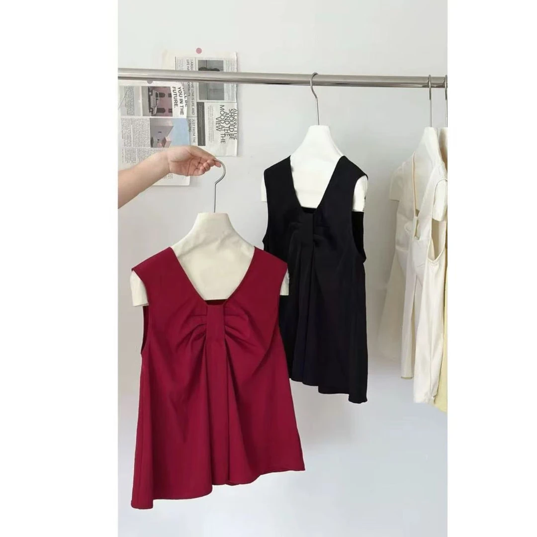 2025新款背心女超好看中长款春夏季设计感显瘦无袖V领上衣服