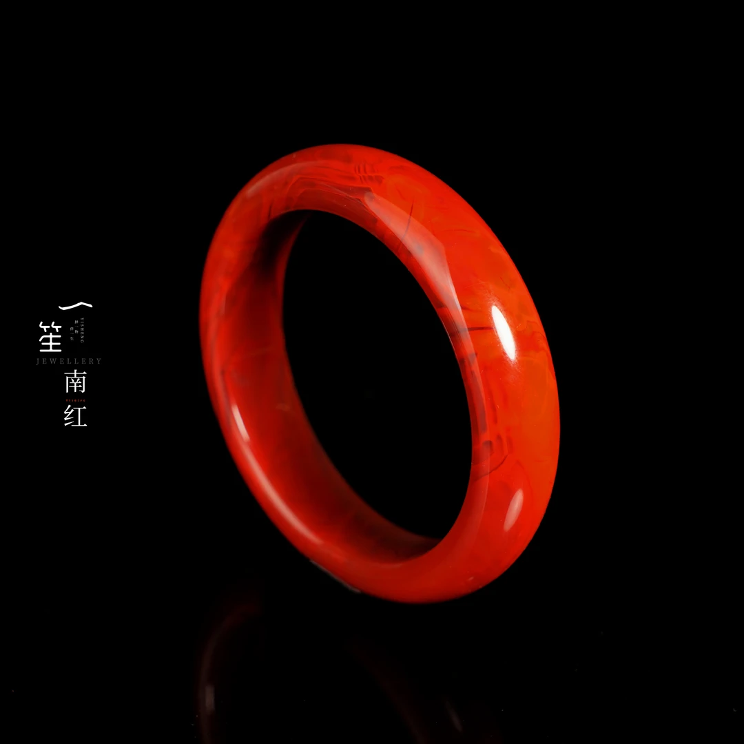 【一笙珠宝】传世级南红肉红锦红手镯约58.8圈 YS22160