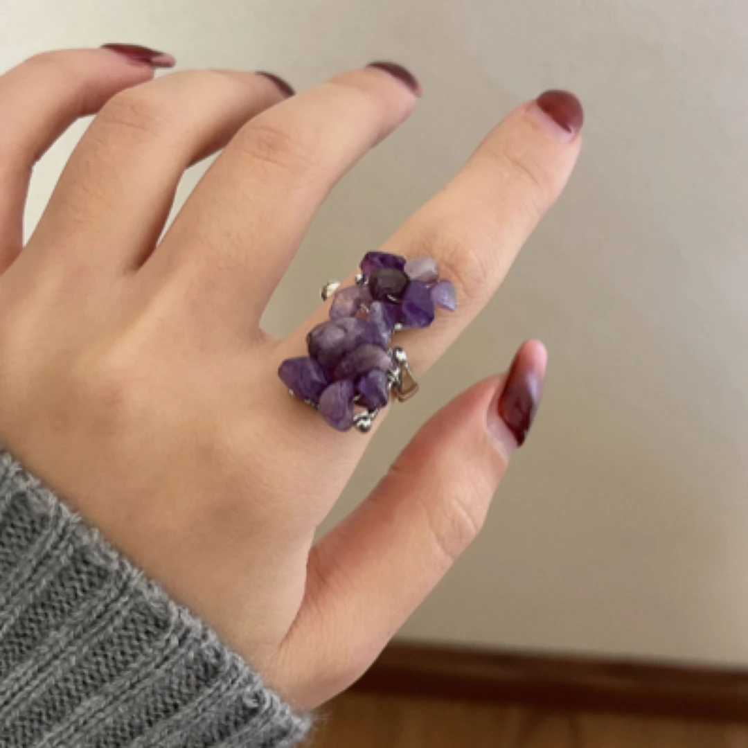 合金石英石戒指 法式紫罗兰石戒指