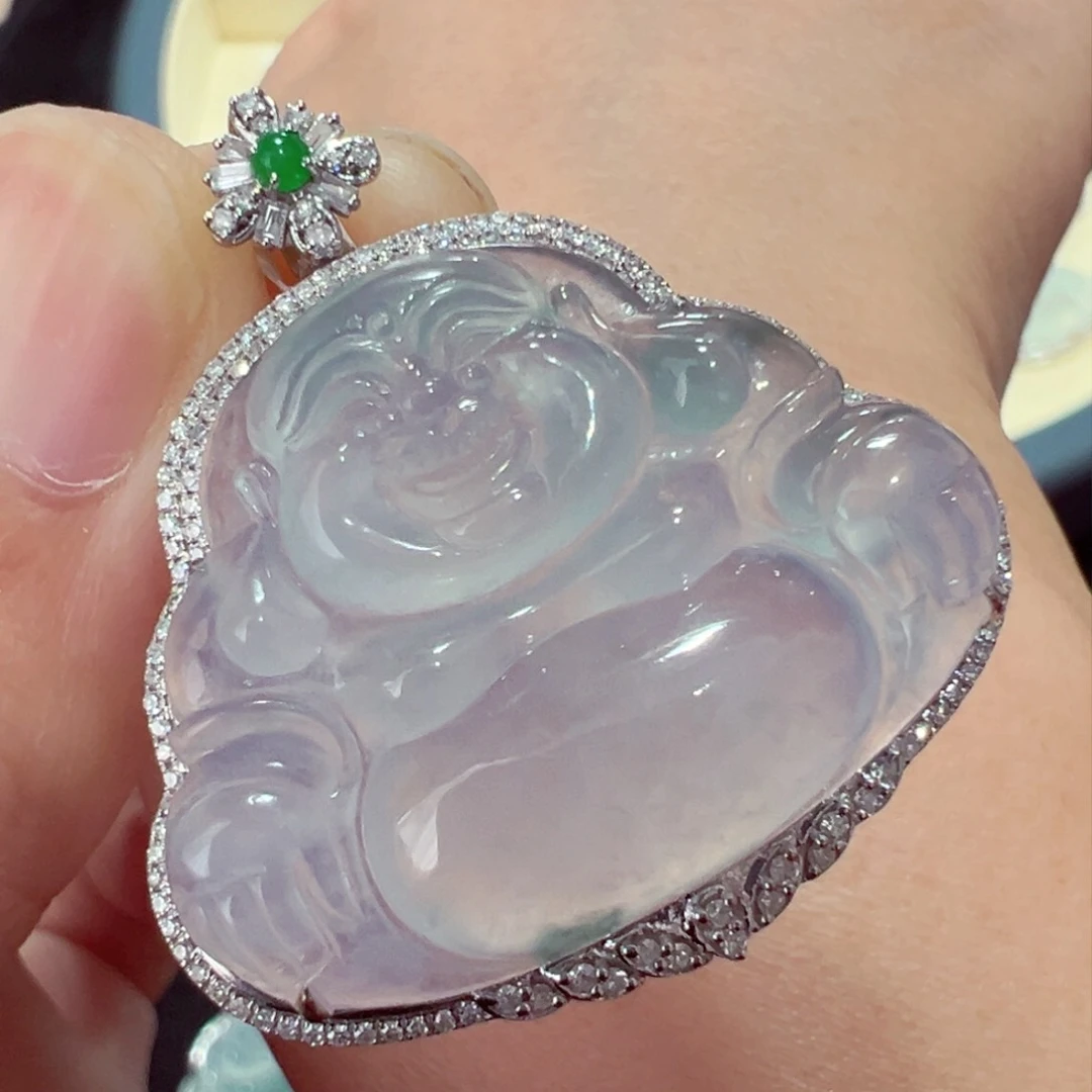 翡翠颈饰18K金镶嵌吊坠