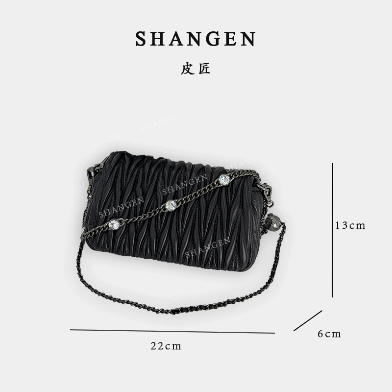 【尚恩CC】ZT-D7062-黑色-【大】轻奢时尚女士新款单肩斜挎包