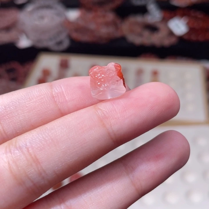 南红玛瑙未镶嵌配饰手串醒狮头1102