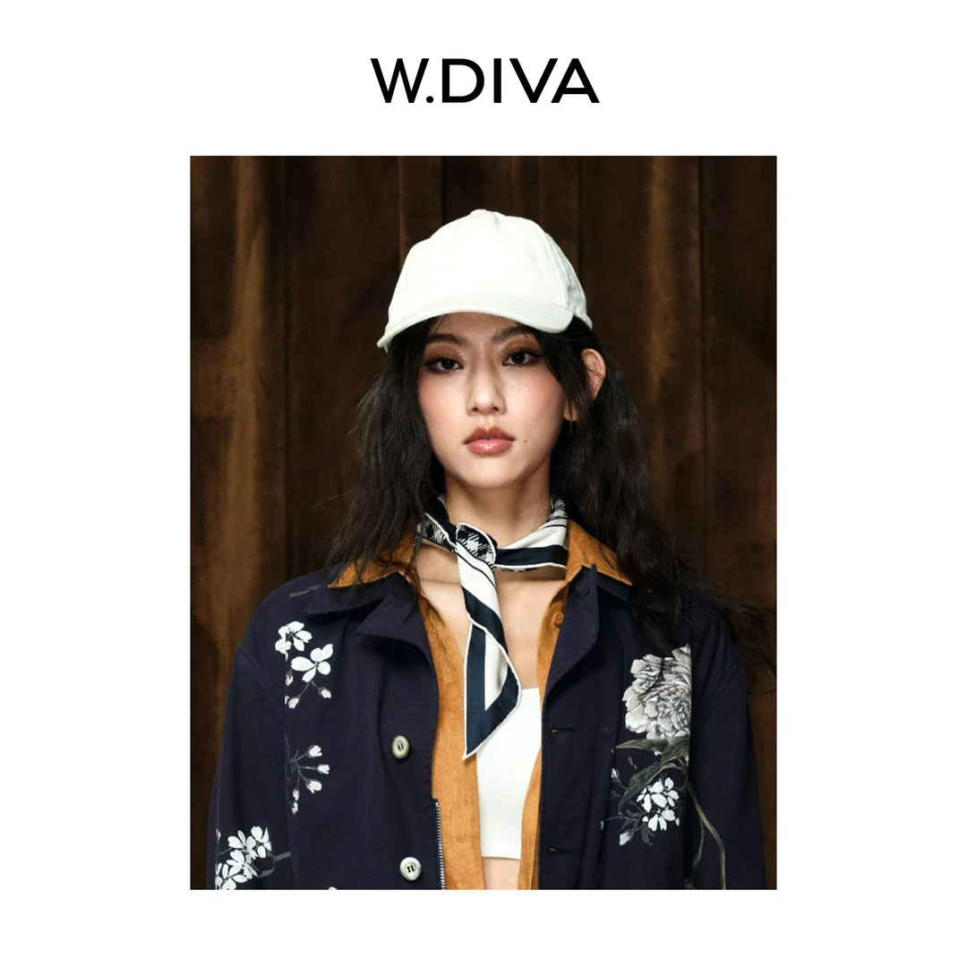 W.Diva【花漾】春季柔软软顶可调节加宽帽百搭檐鸭舌帽1HDM20570
