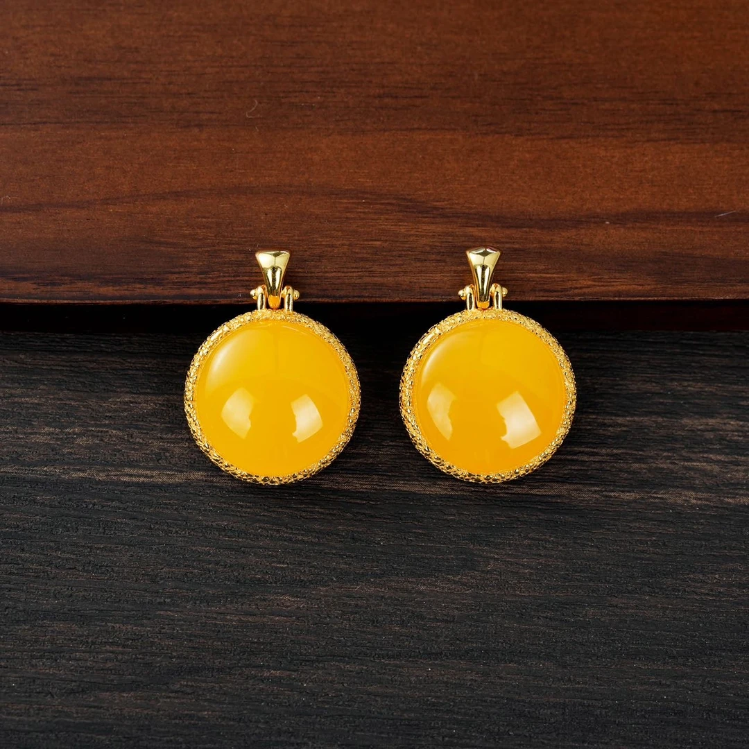 【云上】S925银蜜蜡吊坠-多样性发其一-18mm-DS07134（甄选）