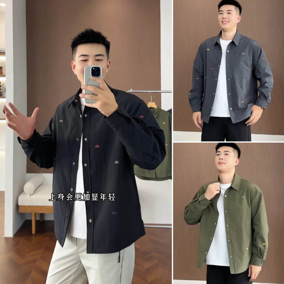 虎牙2025秋季新款户外翻领时尚工装休闲夹克百搭潮流衬衫式外套男