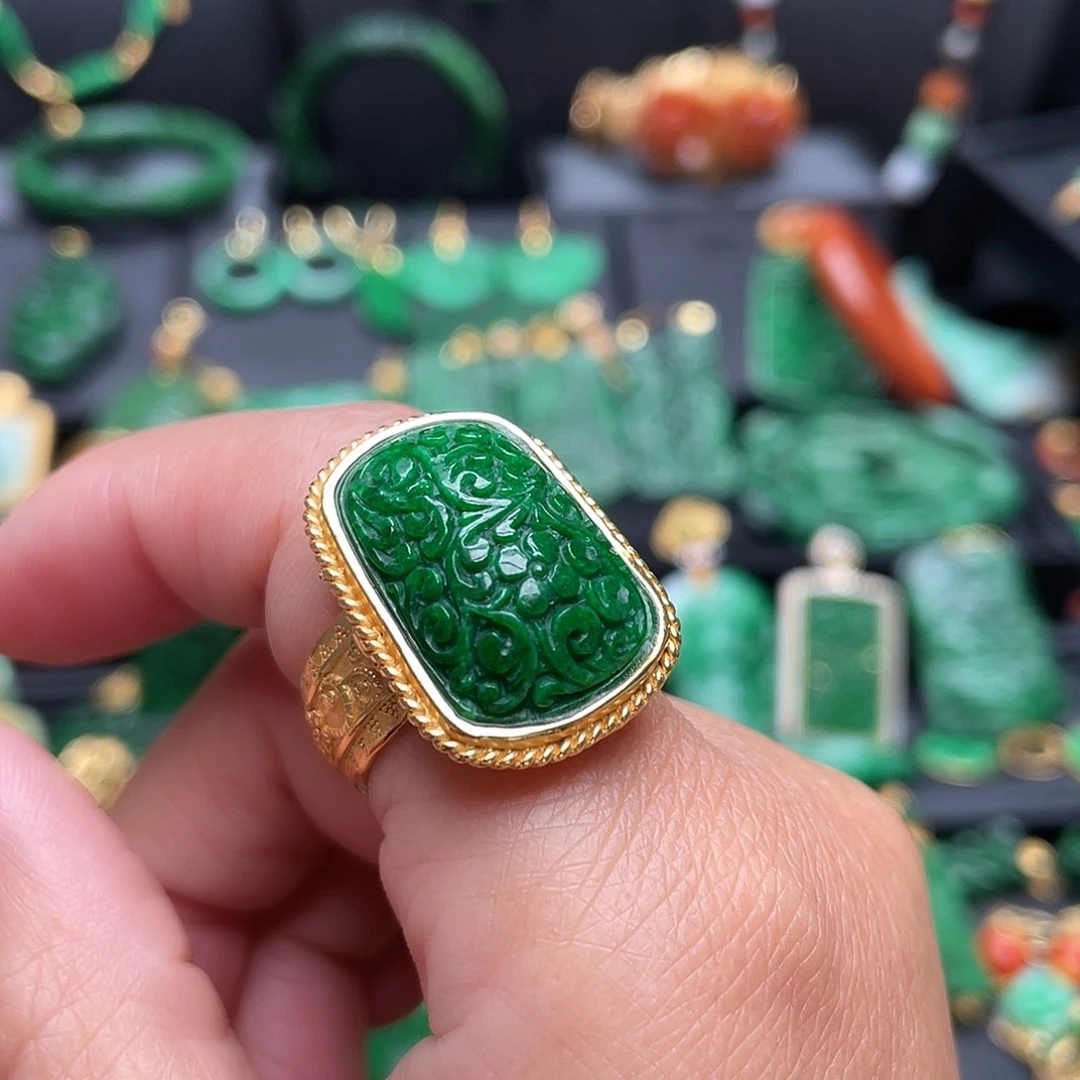 翡翠银S925镶嵌戒指