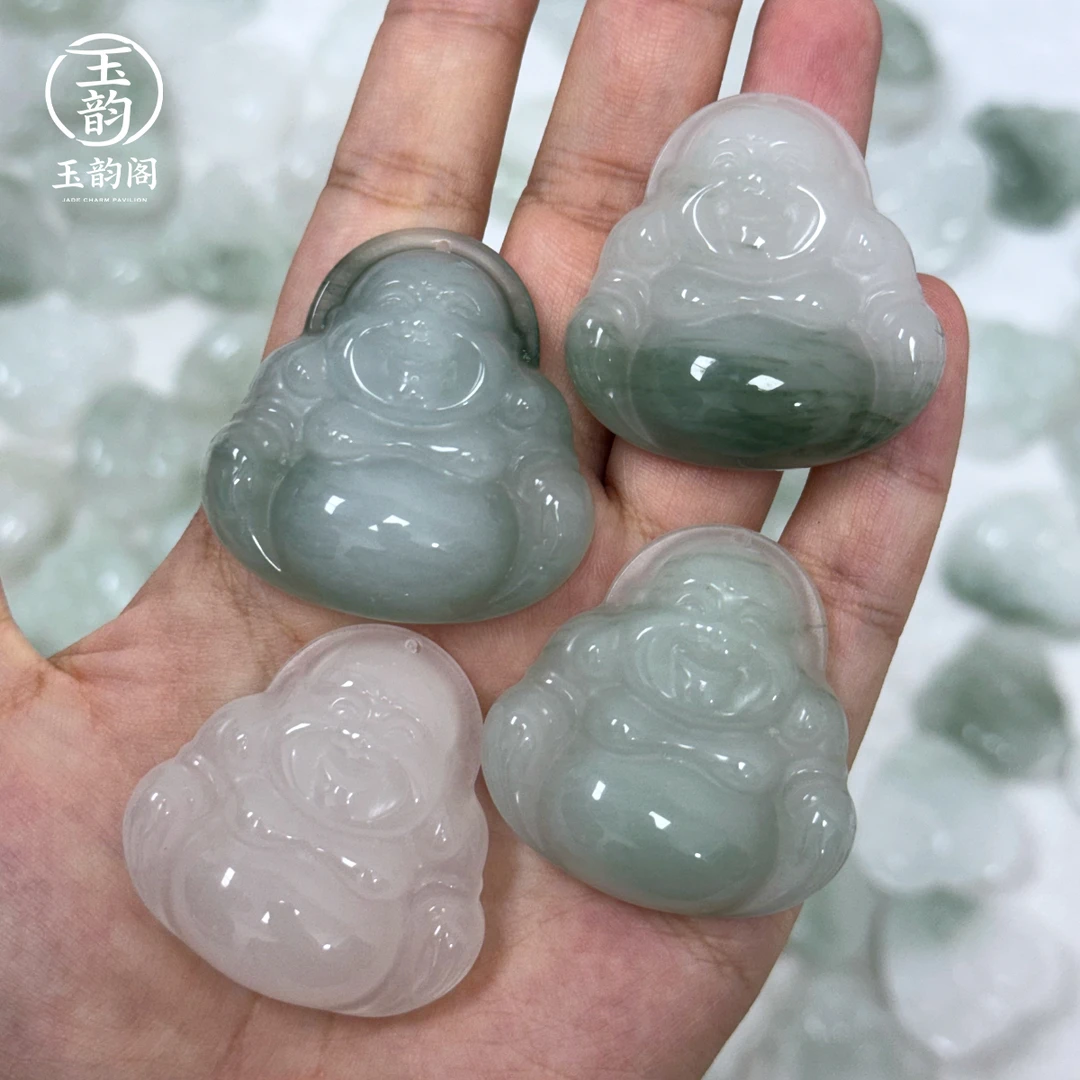 【赠链】天然石英质玉 天山翠弥勒佛A货 拍一发一 无备注随机发货