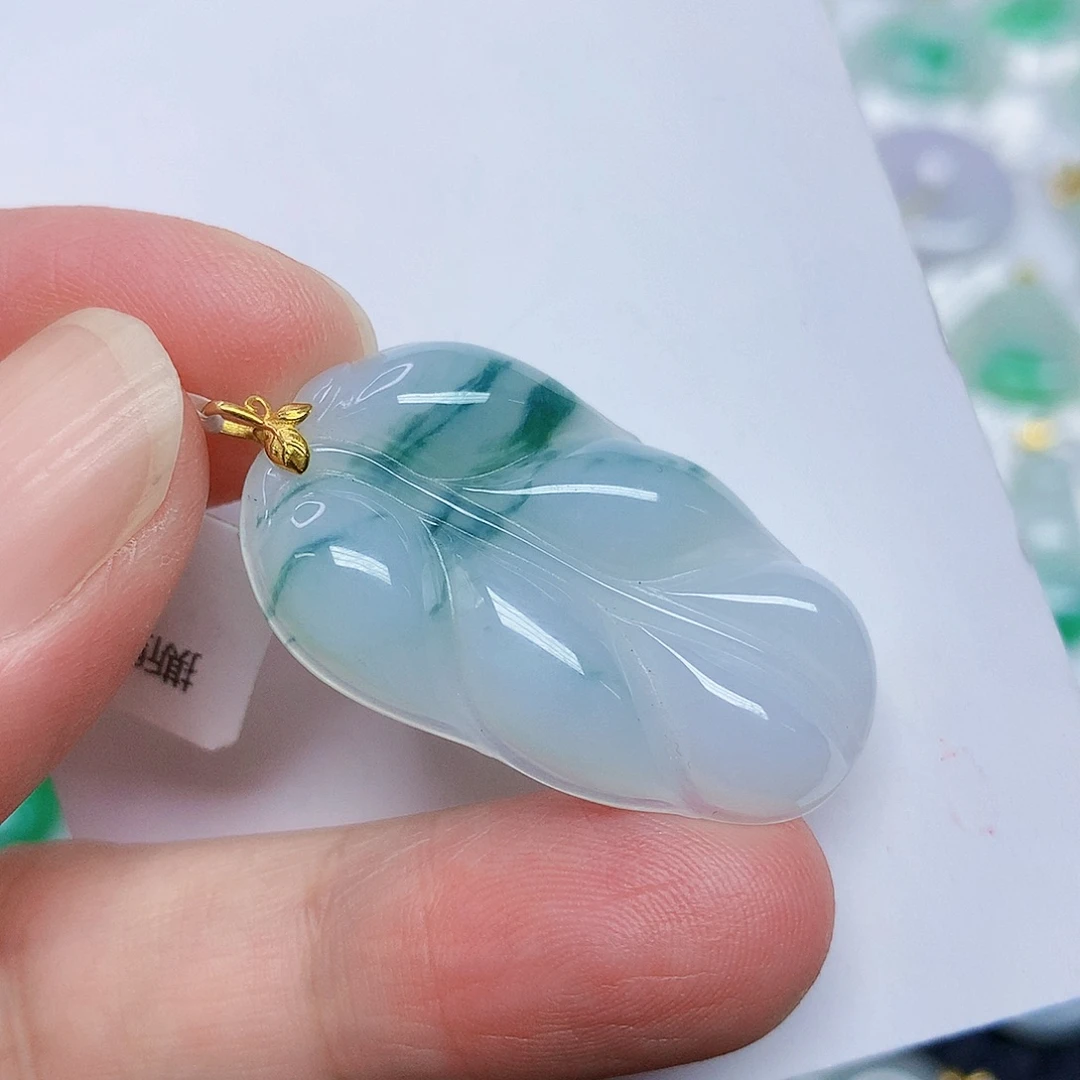 翡翠18K金镶嵌颈饰356789