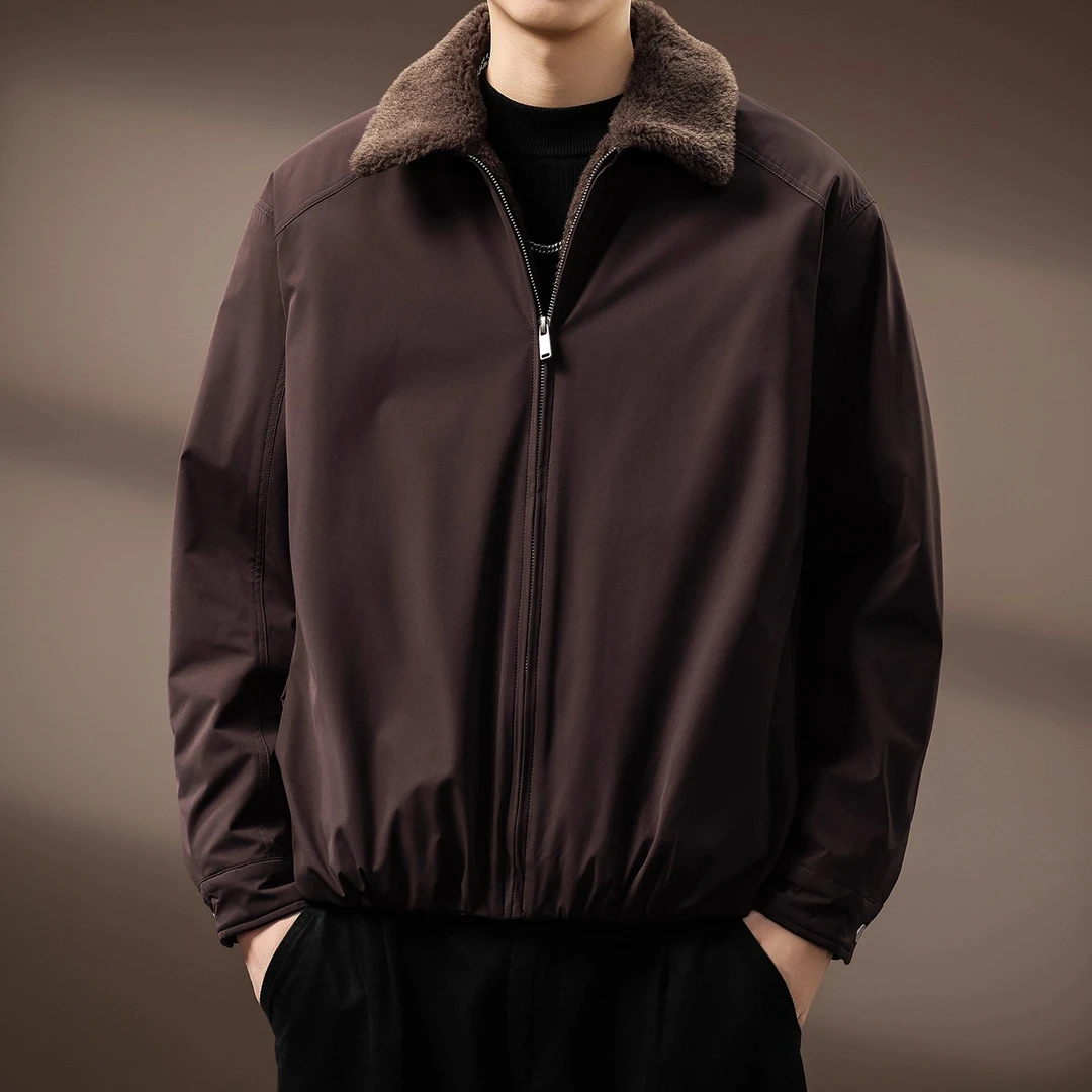 高端潮流美式复古棉衣男宽松百搭冬季保暖防寒座山雕毛领御寒外套