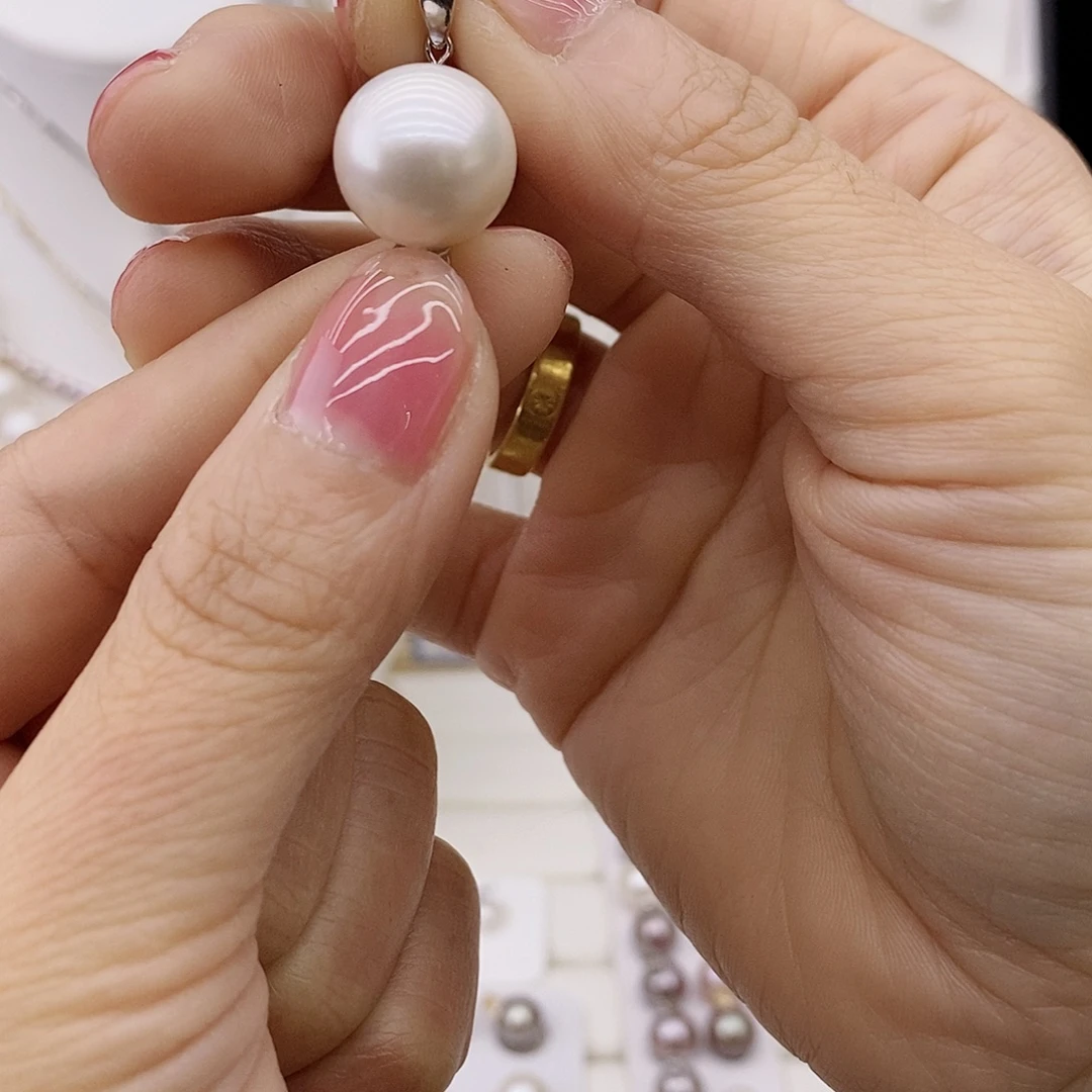 银S925镶嵌淡水珍珠吊坠(不含链)