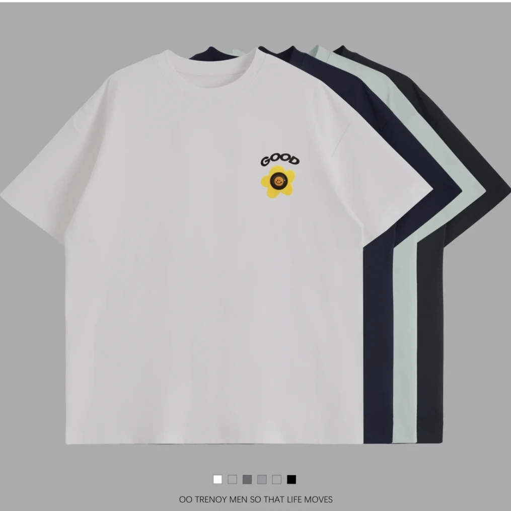 2025夏新款美式字母印花圆领T恤 51239