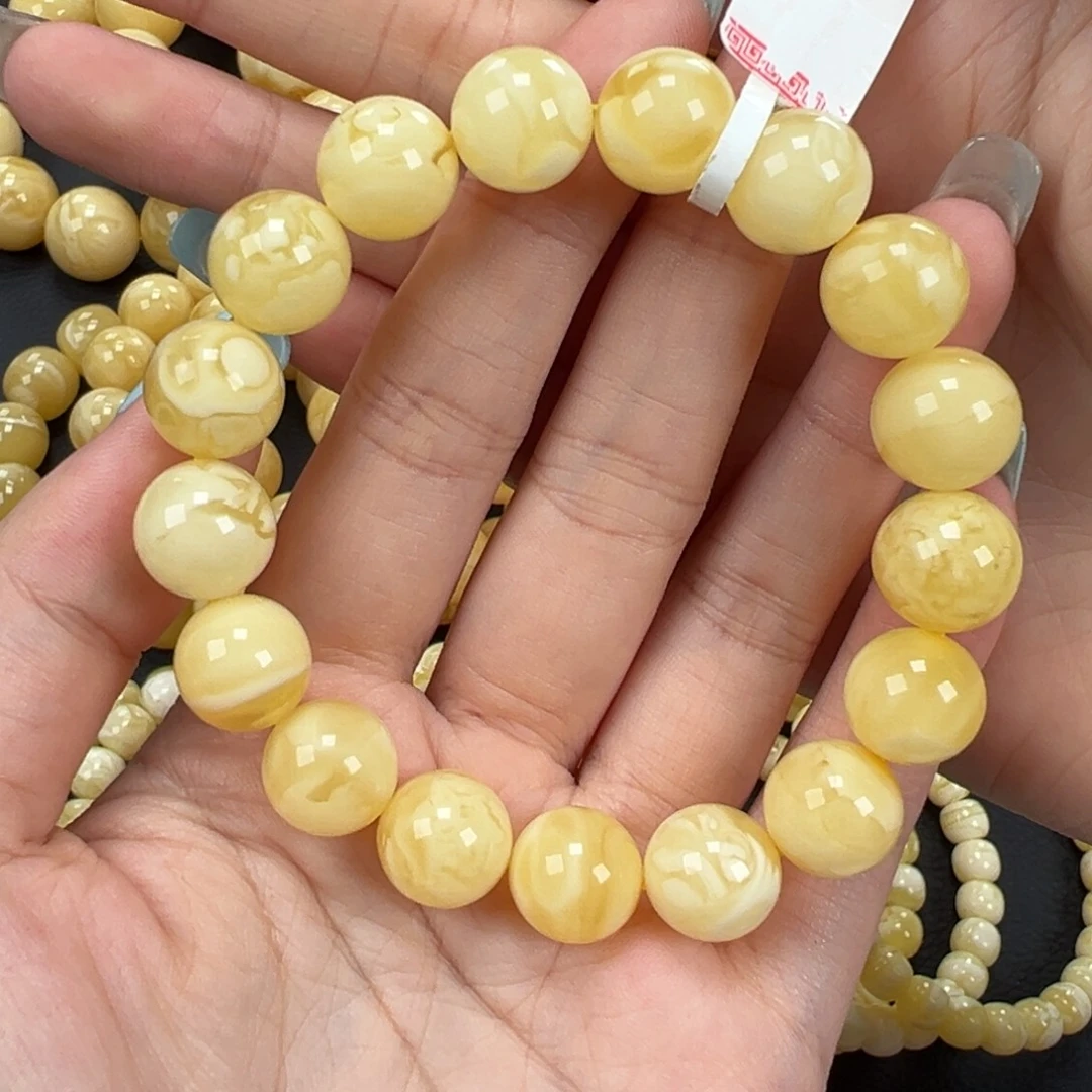 琥珀未镶嵌手链20白蜡妖花