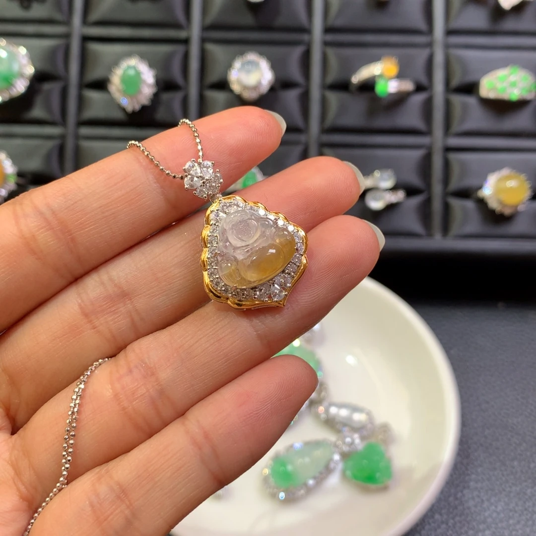 翡翠银S925镶嵌颈饰