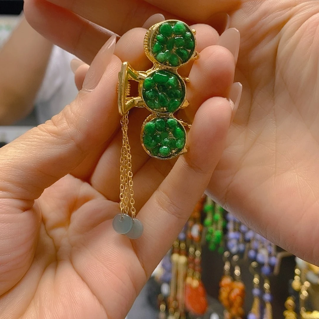 翡翠合金耳饰翡翠