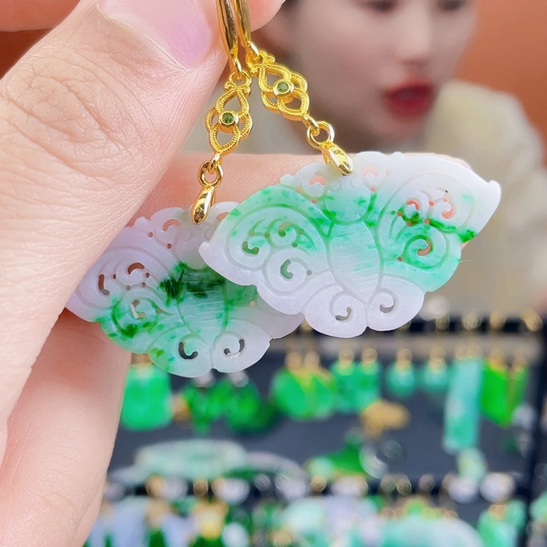 翡翠未镶嵌耳饰饰品