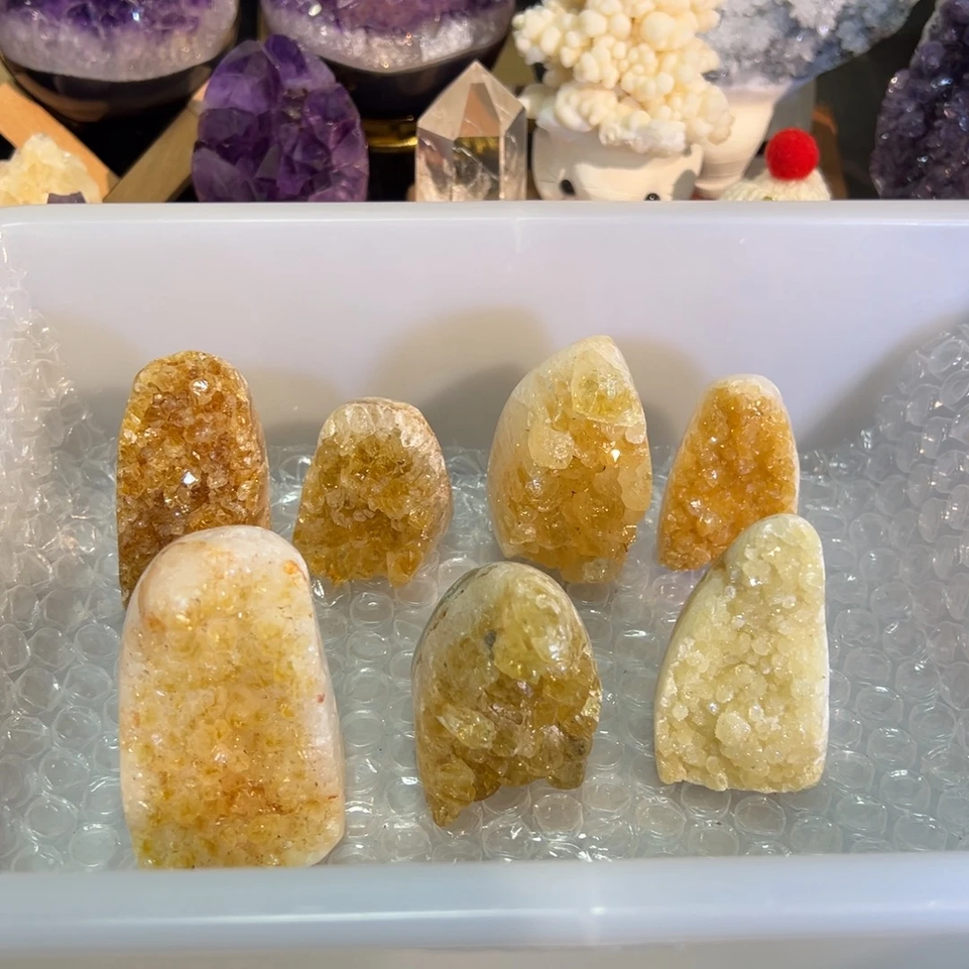 未镶嵌水晶珠宝半成品35黄水晶7颗