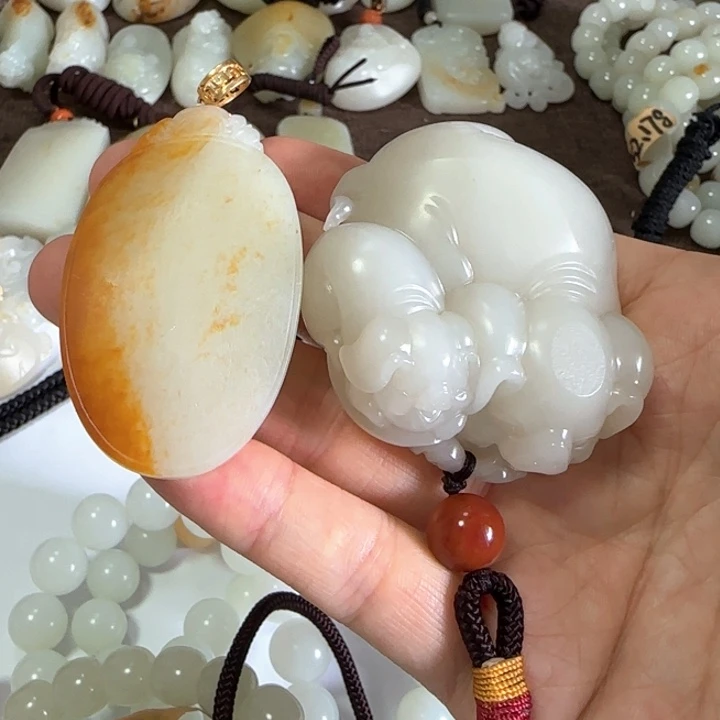 和田玉未镶嵌挂件勺*呀