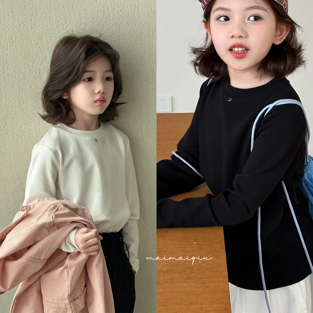「麦麦秋.MAIMAIQIU」【小心机】亲肤特密水晶绒圆领T恤女童春季上衣
