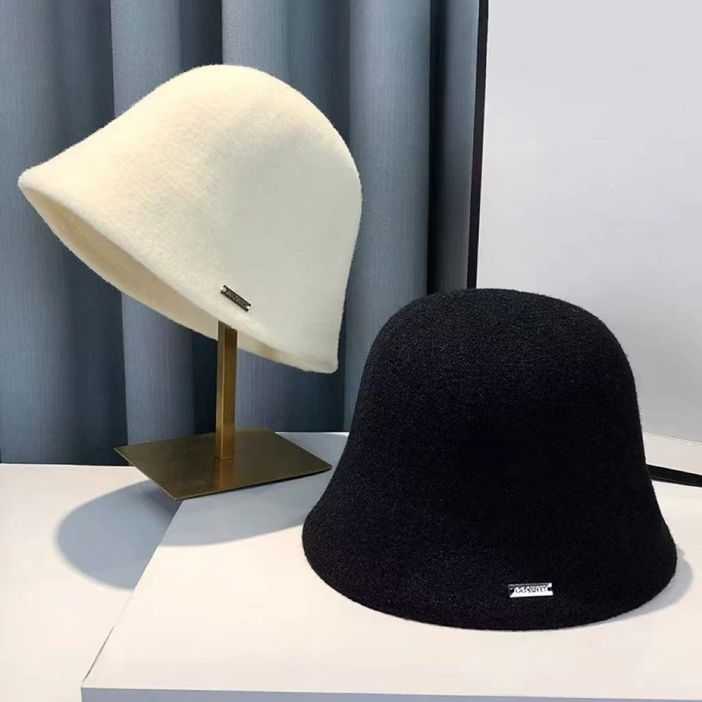 满co【SZ卡卡合集】、白色针织时尚毛呢保暖韩版秋冬盆帽女士