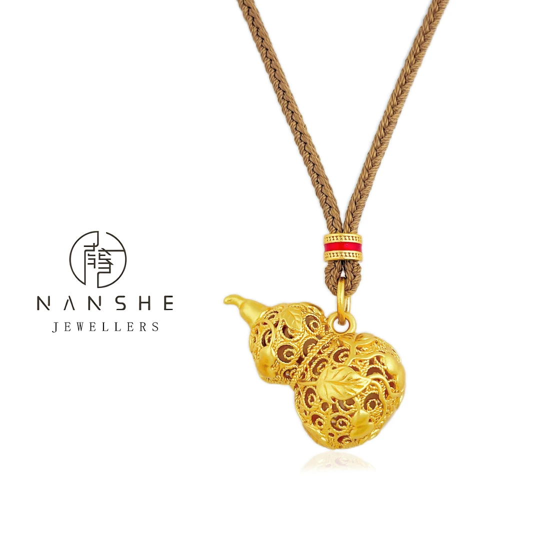 NANSHE/南奢 新中式国风花丝爬藤葫芦吊坠项链