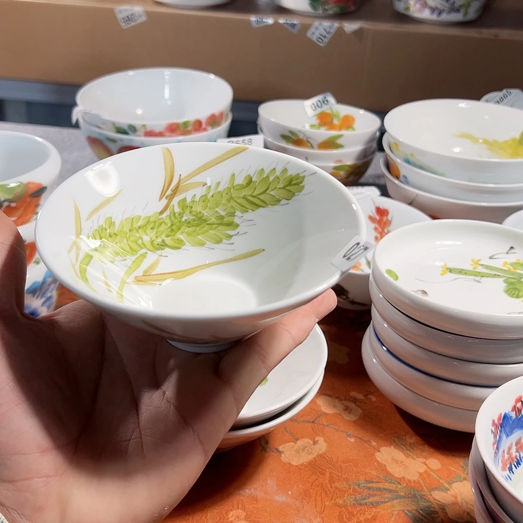 景德镇手工手绘陶瓷5寸斗笠碗