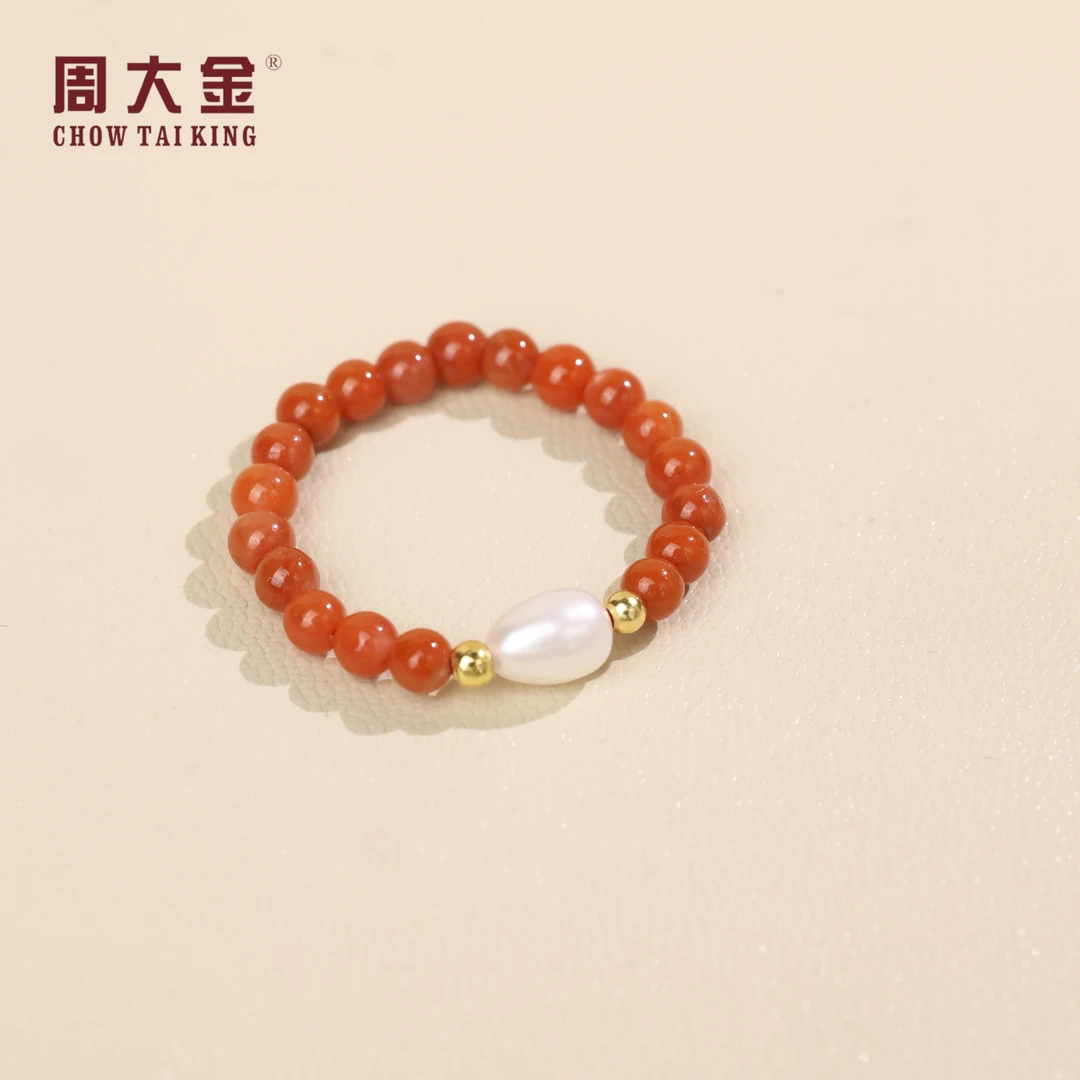 【周大金玉石】S925银南红戒指-J1806-娟