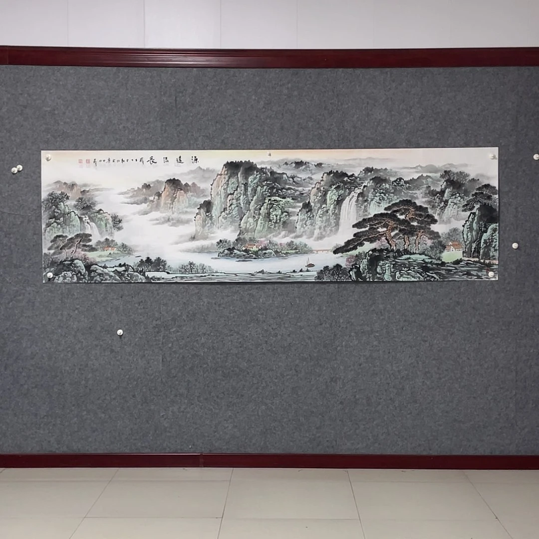 国画八尺对开画芯 捡漏