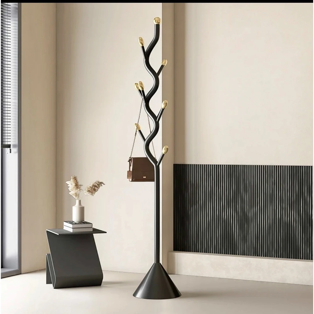 川与家橄榄树衣帽架奶油风立式小型卧室转角家用衣架子落地式