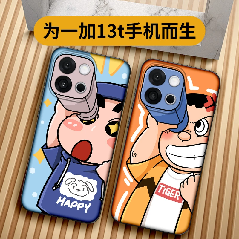 望远镜小新 适用一加13T手机壳新款oppo1+13t保护套搞怪卡通
