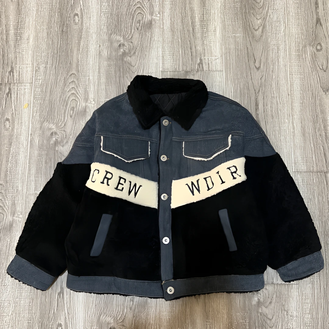 【断码清仓】男童加绒加厚羊羔绒牛仔外套2024冬季儿童中大童上衣