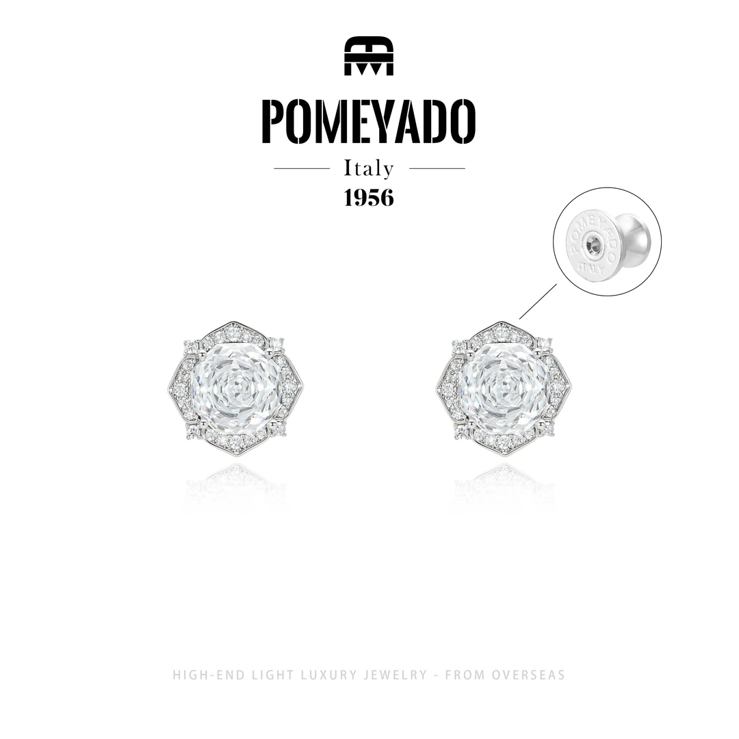 【星晨轻语】Pomeyado百搭气质玫瑰切耳钉F2041