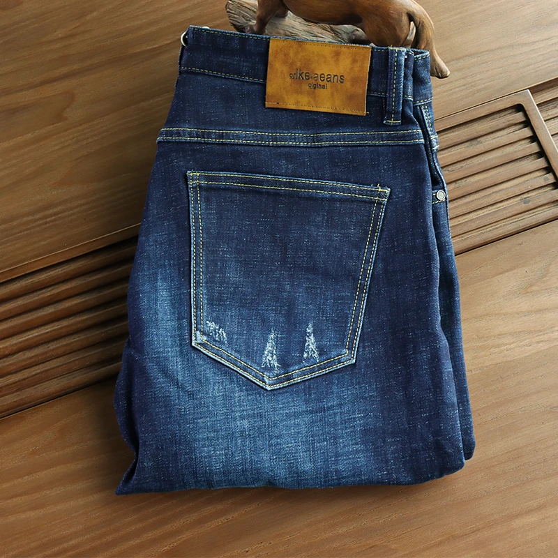 男装尾货 蓝色牛仔长裤038S