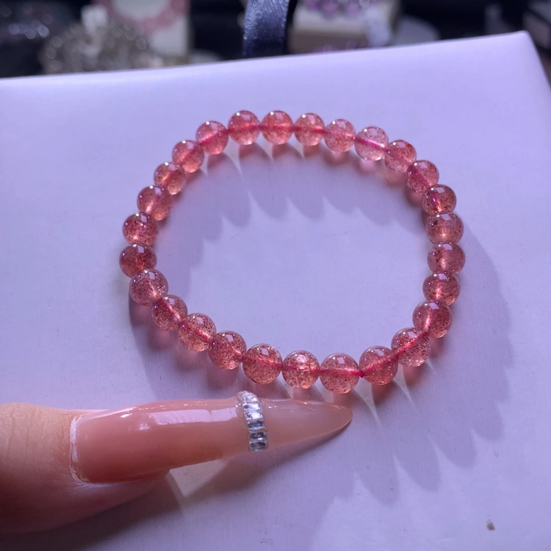 水晶手链未镶嵌红草莓6m