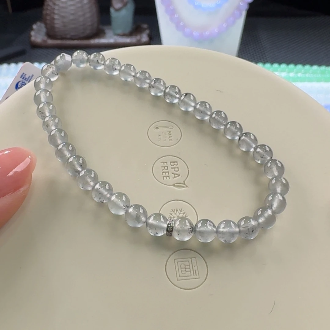 翡翠手链未镶嵌力推玻璃钢乌鸡单圈5mm