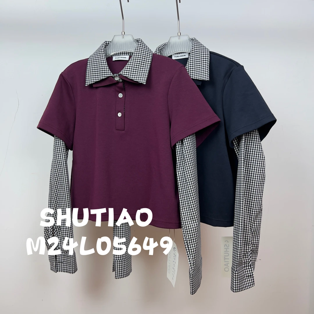 【SHUTIAO】2024秋冬：新款小众设计款假两件M24L05649