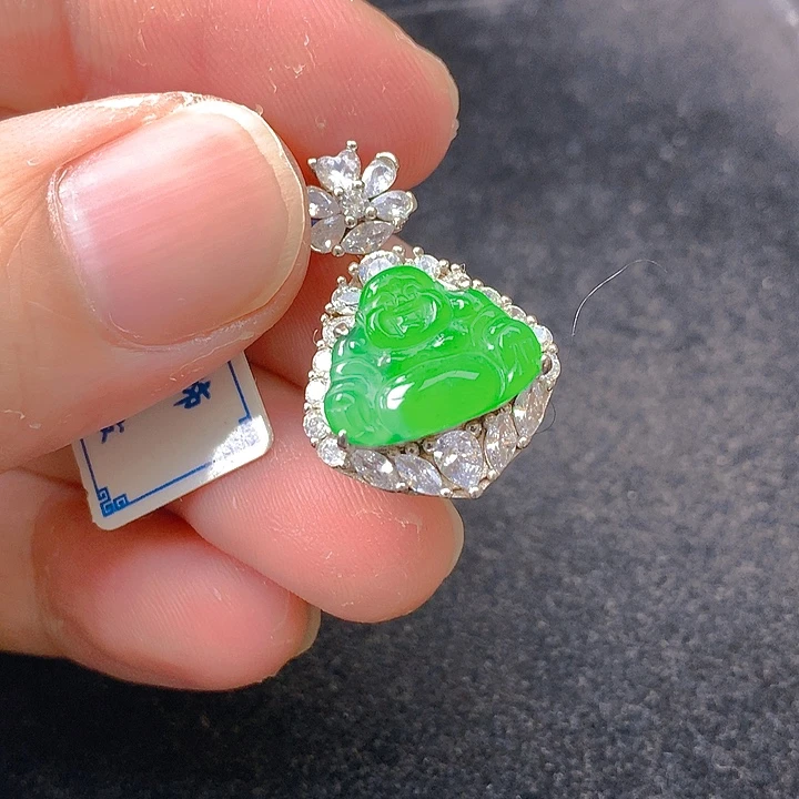 翡翠银S925镶嵌颈饰