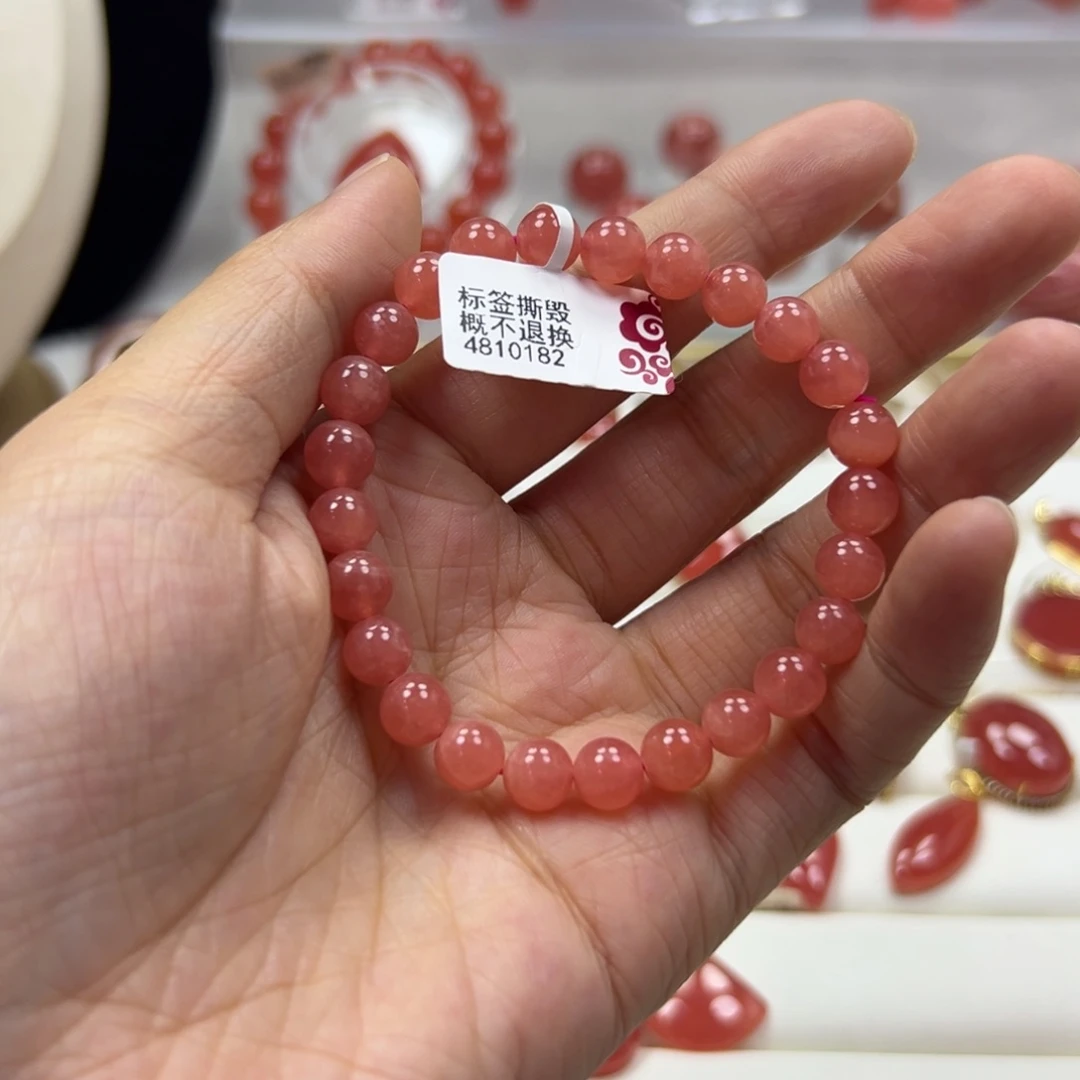 菱锰矿（红纹石）未镶嵌手串